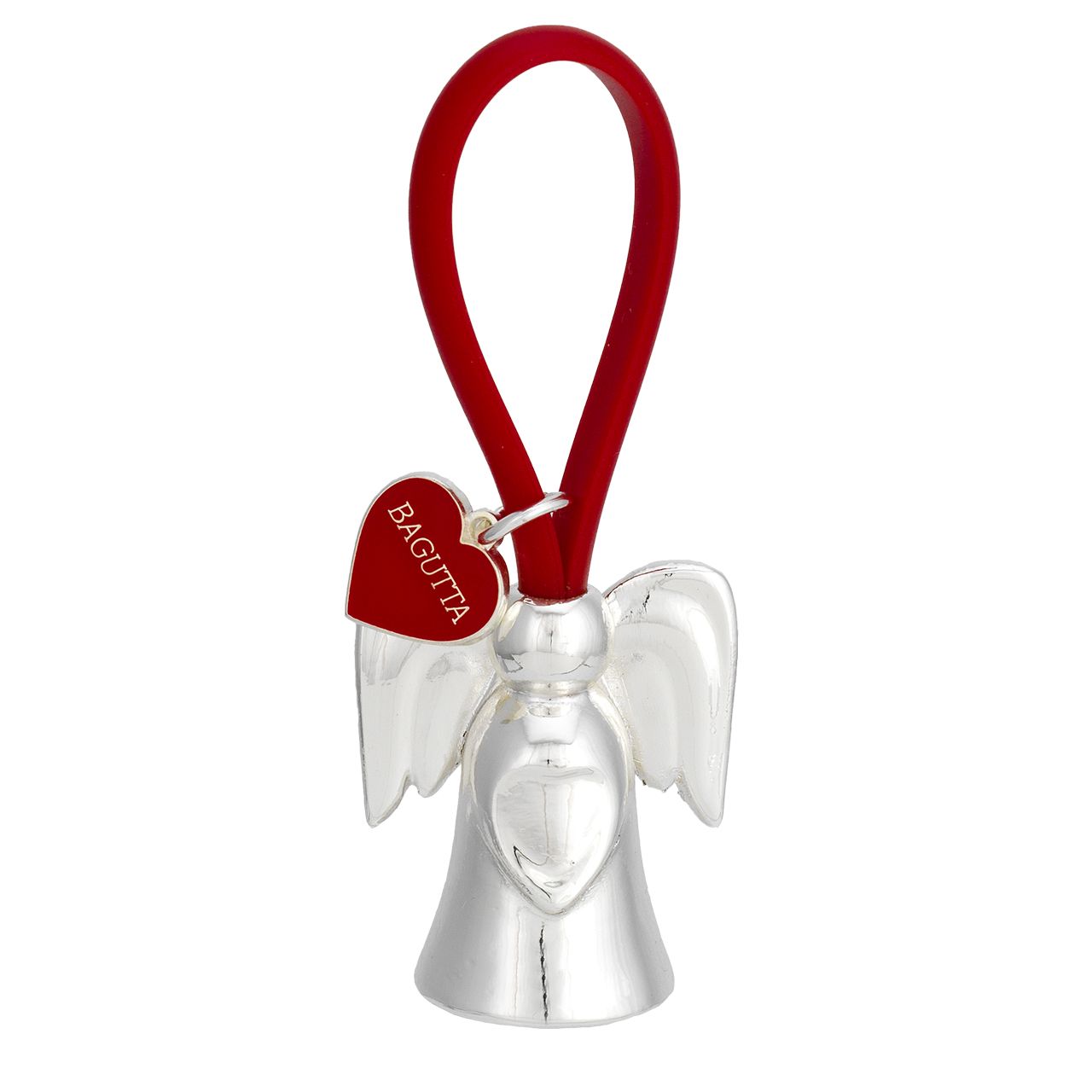 PORTACHIAVI ANGELO 1 SILVER PLATED GANCIO IN SILICONE ROSSO